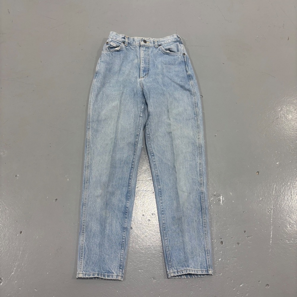 Vintage Lee High Waisted Tapered Leg Jeans Light Wash Made in USA 27x30